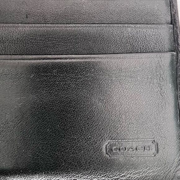 Coach signature trifold pleated - Gem Coach Tri-fold Ashley Pleated Black Leather Wallet
